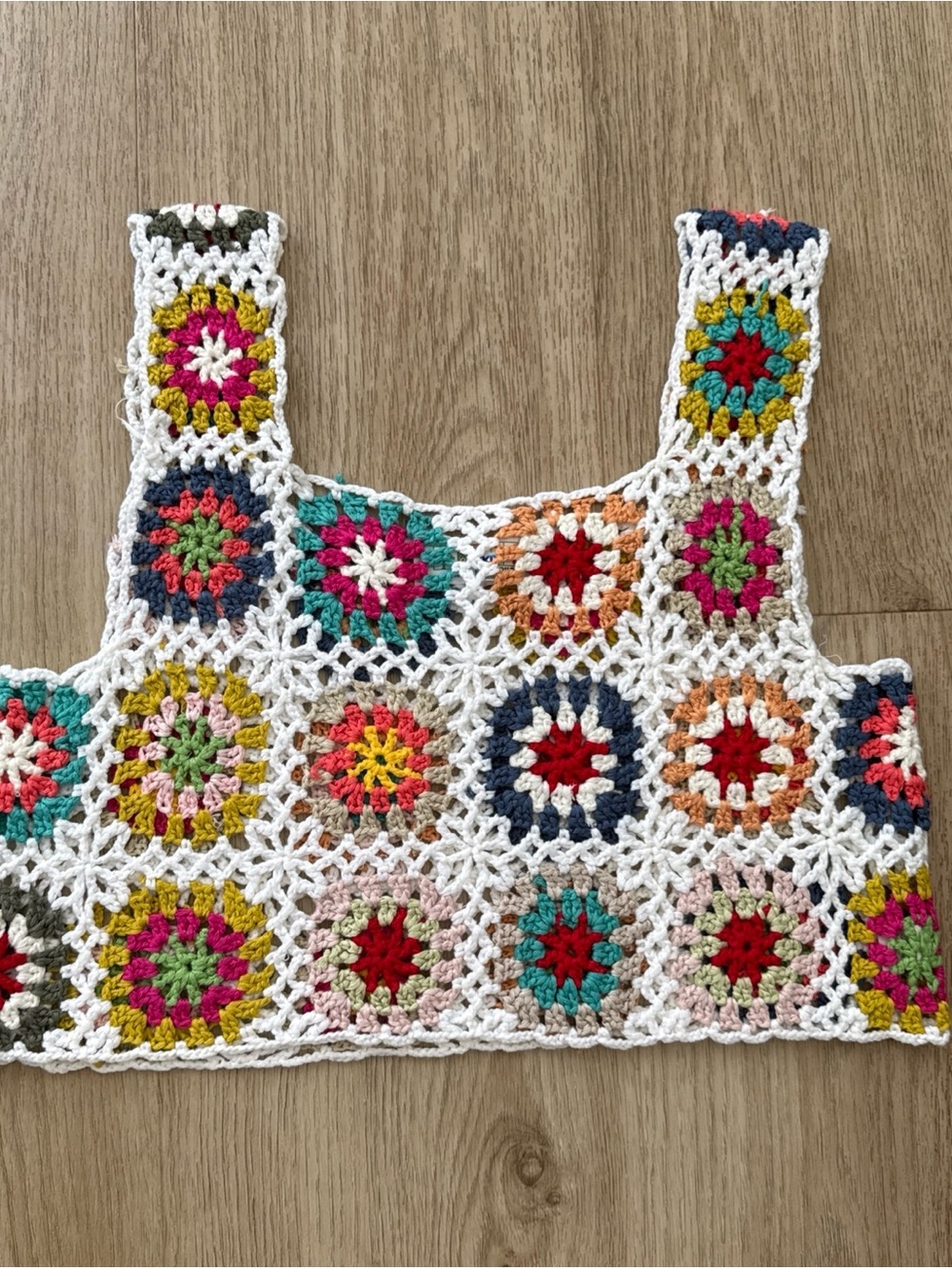 Womens Crochet Tank Top Floral White Boho Festival Bohemian Swim Cover